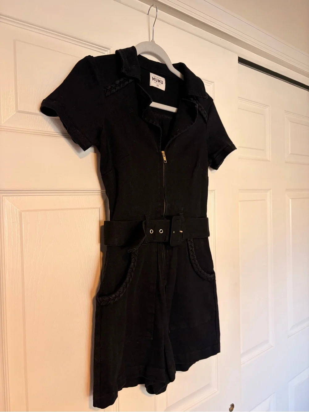 Show Me Your Mumu Outlaw Denim Belted Romper - Picture 4 of 11